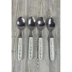 Corelle Flatware Soup Spoon Calloway GREEN IVY Replacement Lot of 4 Taiwan